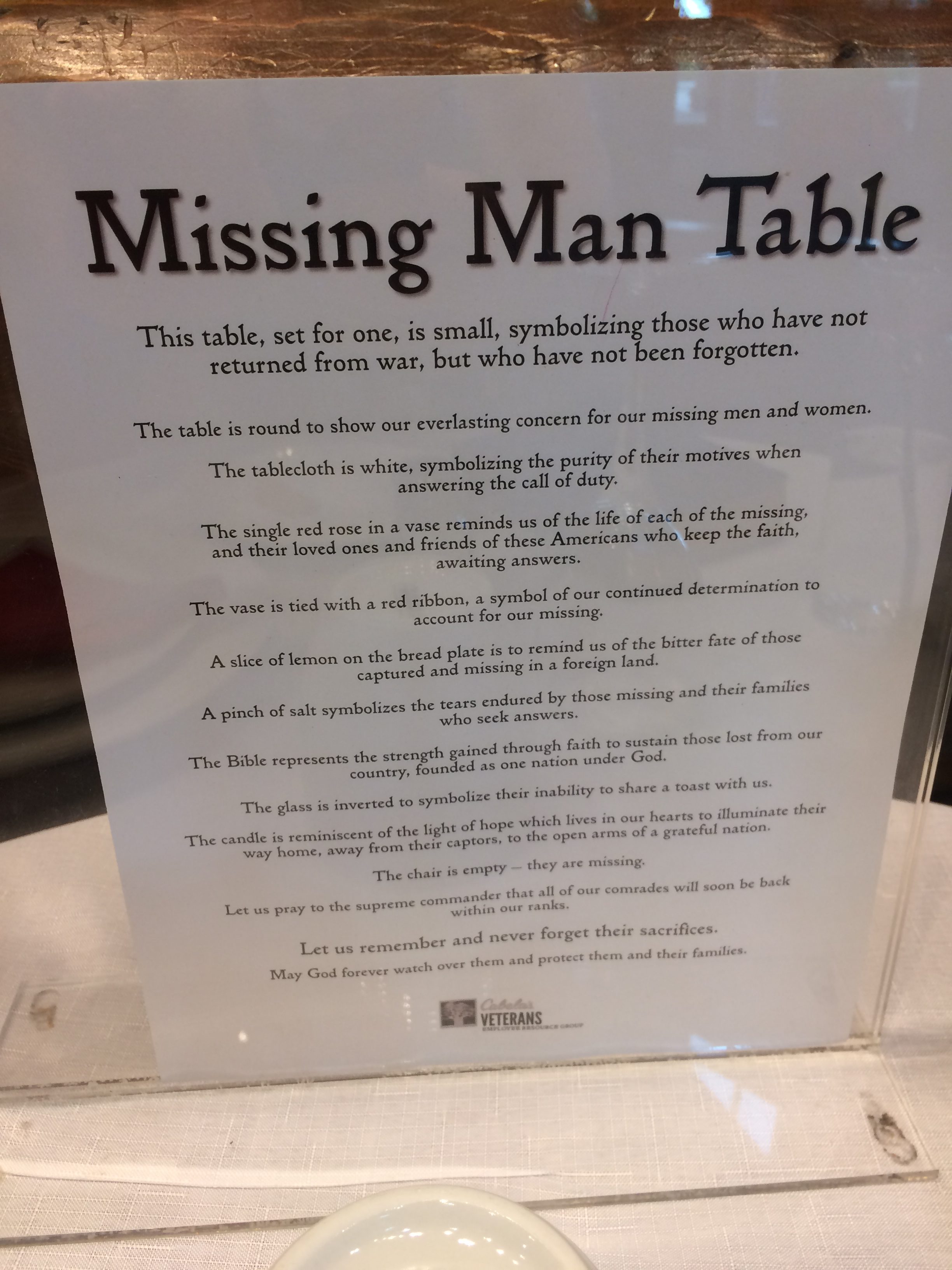 Memorial Day and Cabela's "Missing Man" Table Ordinary Outdoorsman